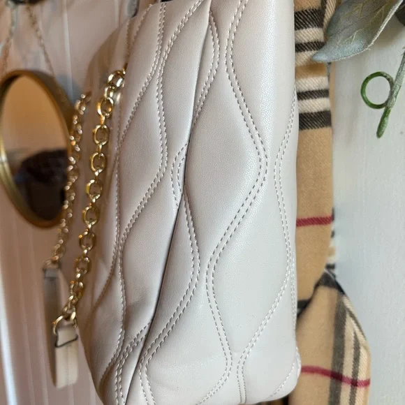 🚨3 for $15 Nine West Aurelie Carryall Handbag Quilted Design Cream Cement Color - Picture 8 of 16